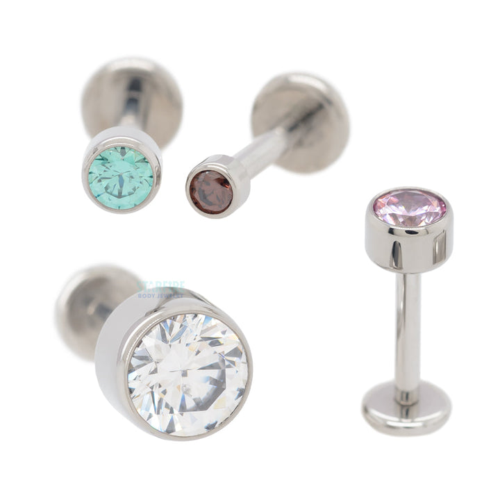 Bezel-Set Brilliant-Cut Gem on Flatback