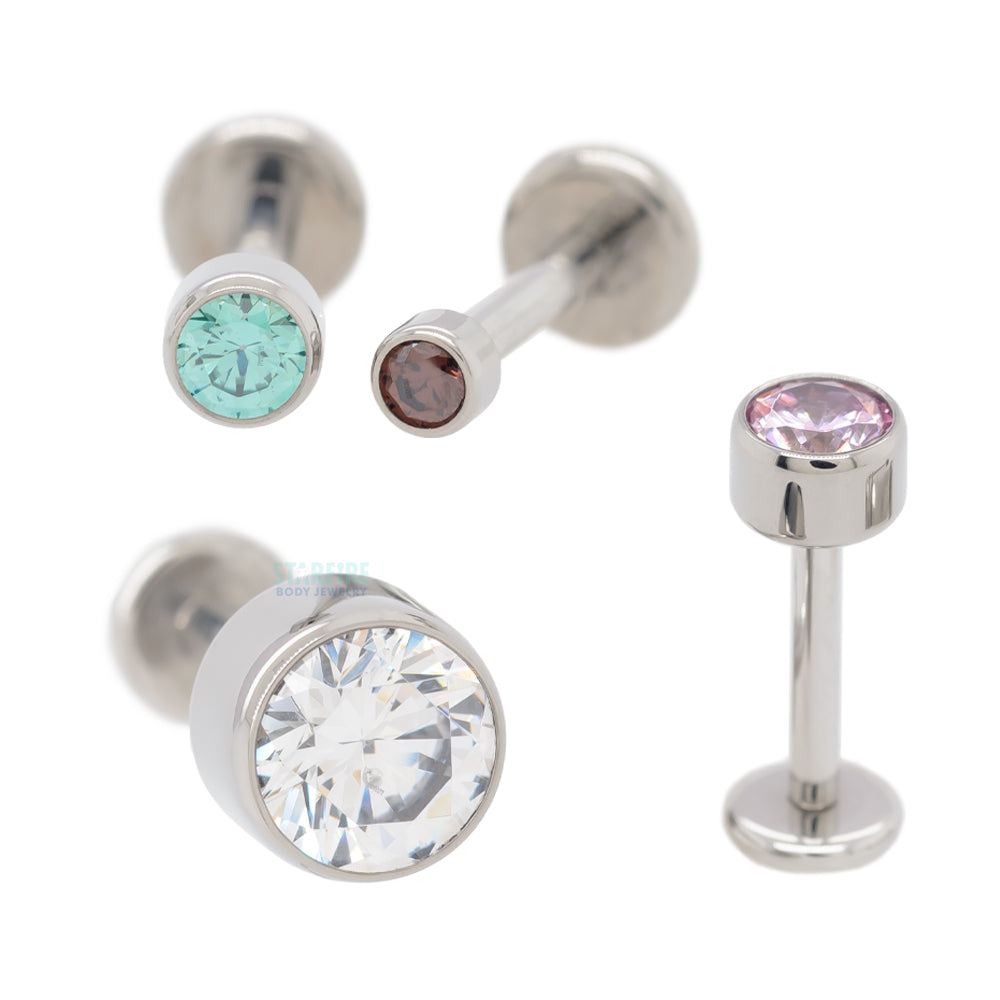 Bezel-Set Brilliant-Cut Gem on Flatback