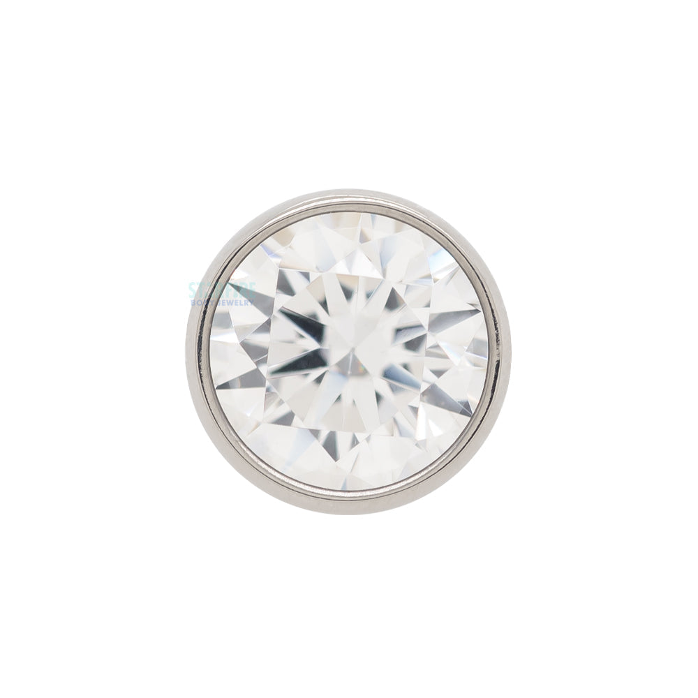 Bezel-Set Brilliant-Cut Gem on Flatback