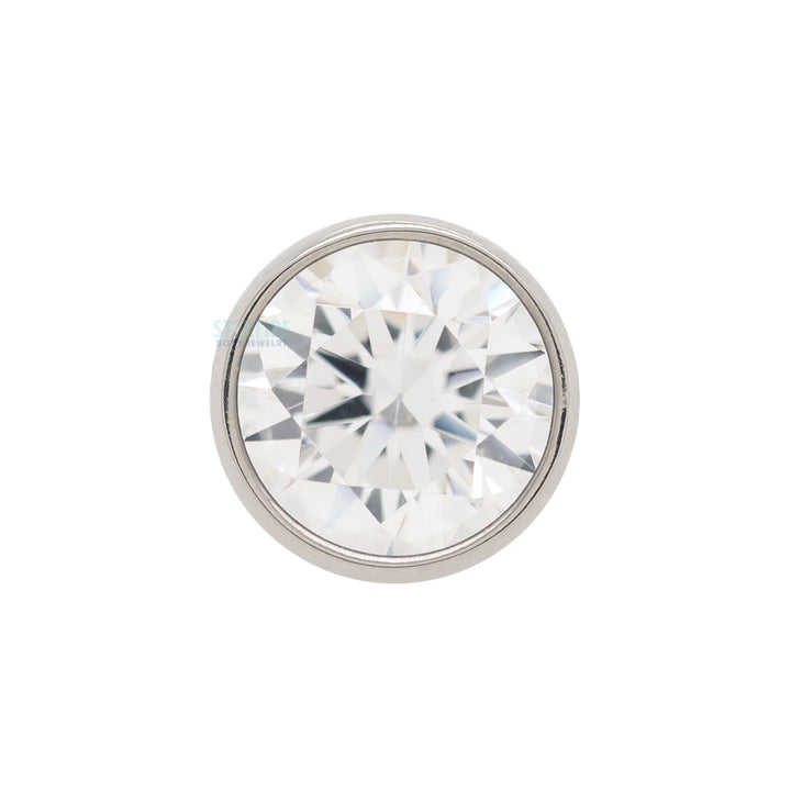 Bezel-Set Brilliant-Cut Gem on Flatback