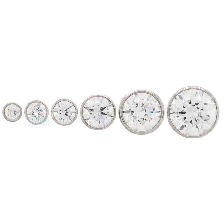 Bezel-Set Brilliant-Cut Gem on Flatback