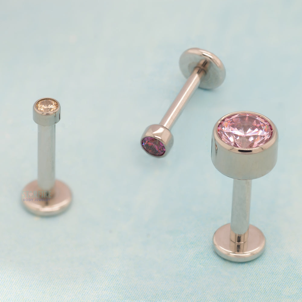 Bezel-Set Brilliant-Cut Gem on Flatback