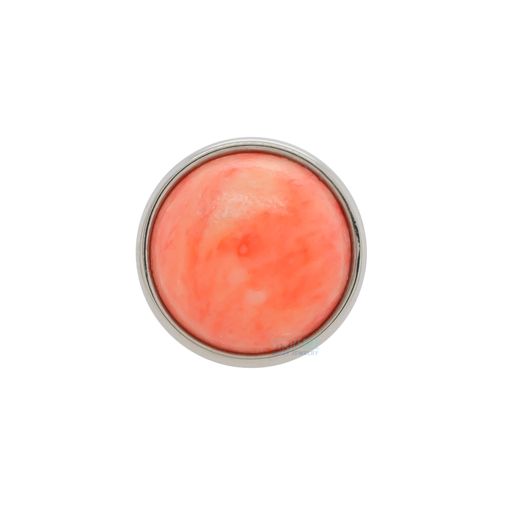 Bezel-Set Natural Stone Cabochon Threaded End