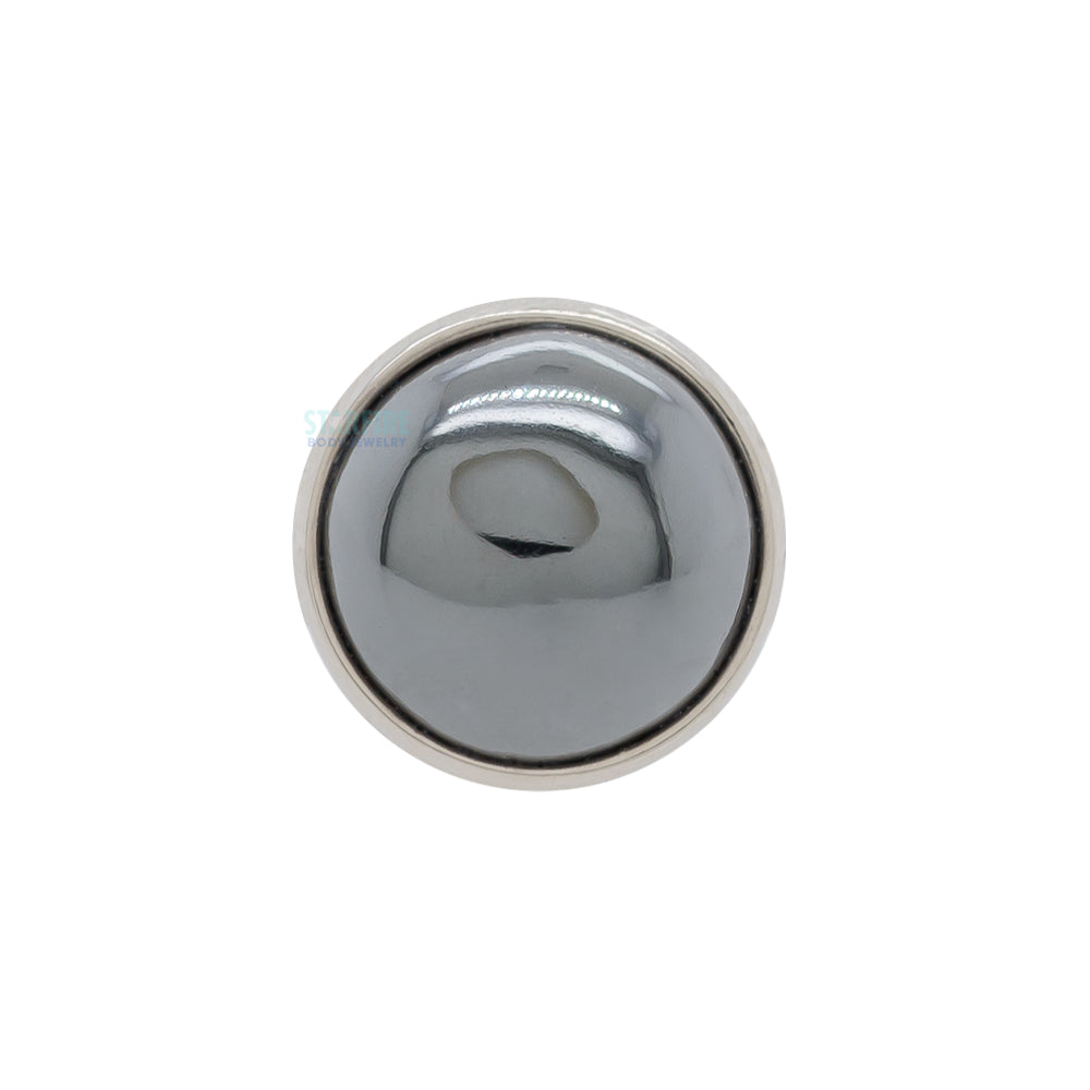 Bezel-Set Natural Stone Cabochon Threaded End
