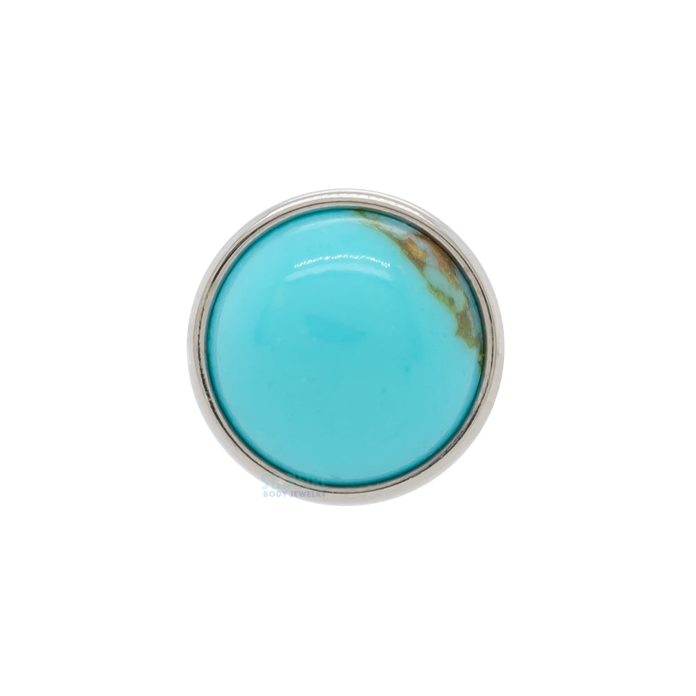 Bezel-Set Natural Stone Cabochon Threaded End