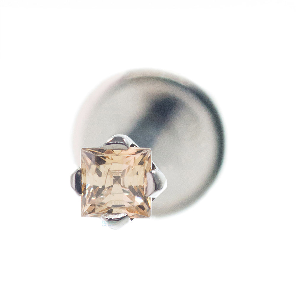 2mm Princess-Cut Gem on Flatback