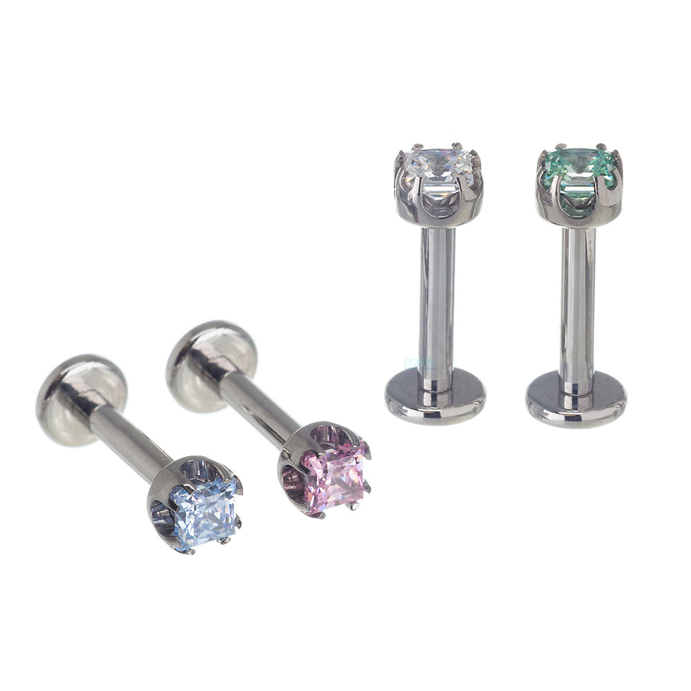 3mm Princess-Cut Gem on Flatback