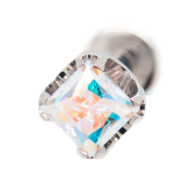 4mm Princess-Cut Gem on Flatback