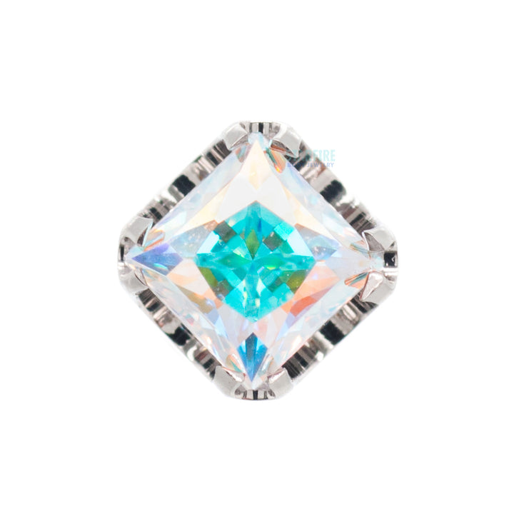 4mm Princess-Cut Gem on Flatback