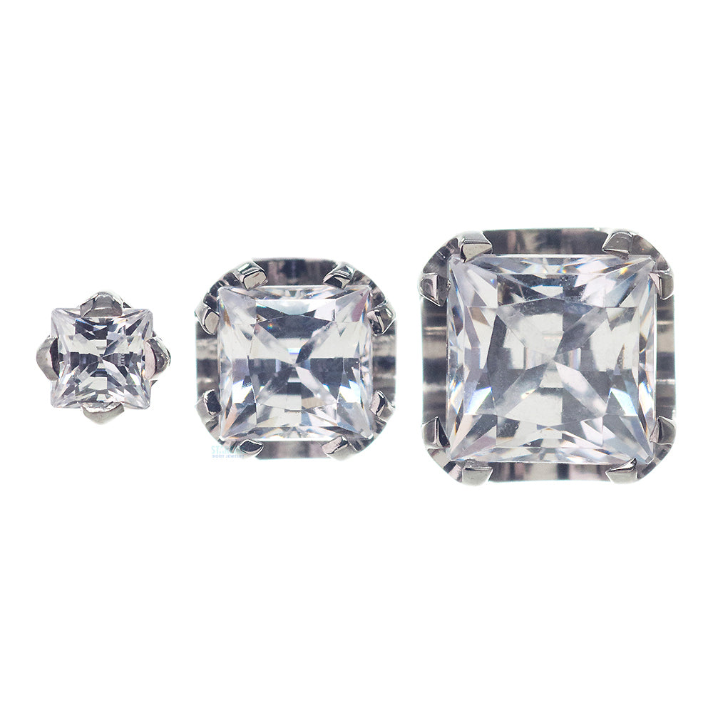 2mm Princess-Cut Gem on Flatback