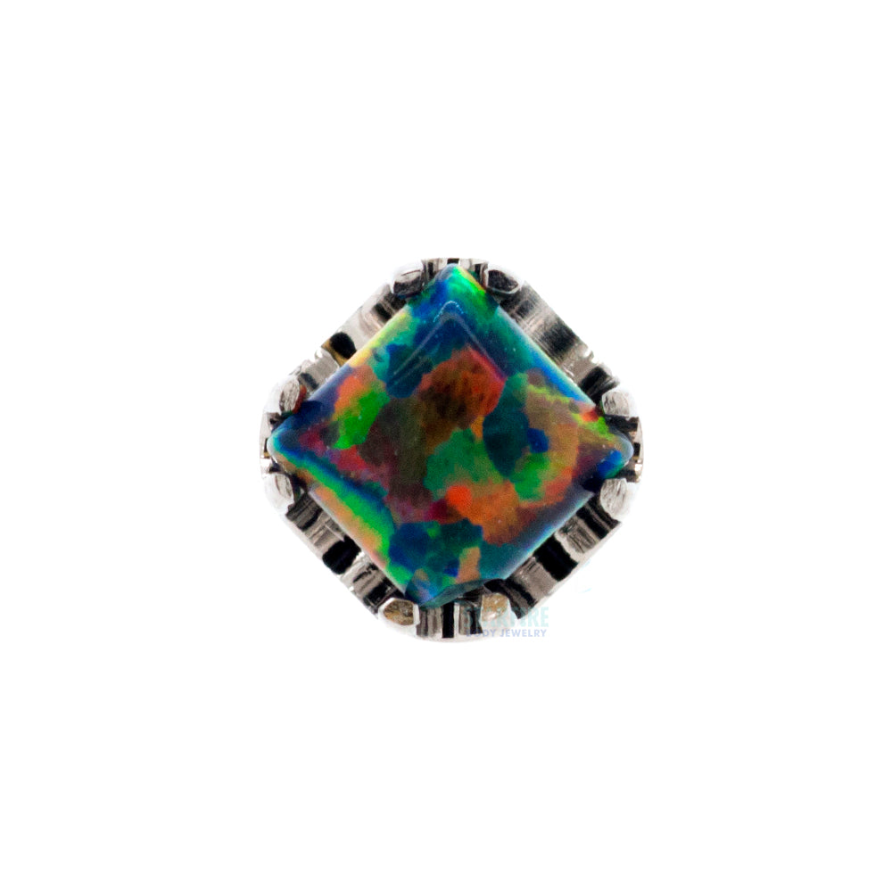 Princess-Cut Opal Cabochon on Flatback
