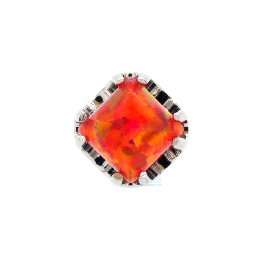 Princess-Cut Opal Cabochon on Flatback
