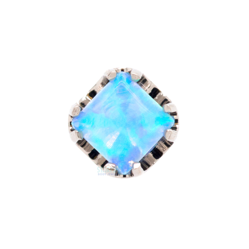 Princess-Cut Opal Cabochon on Flatback