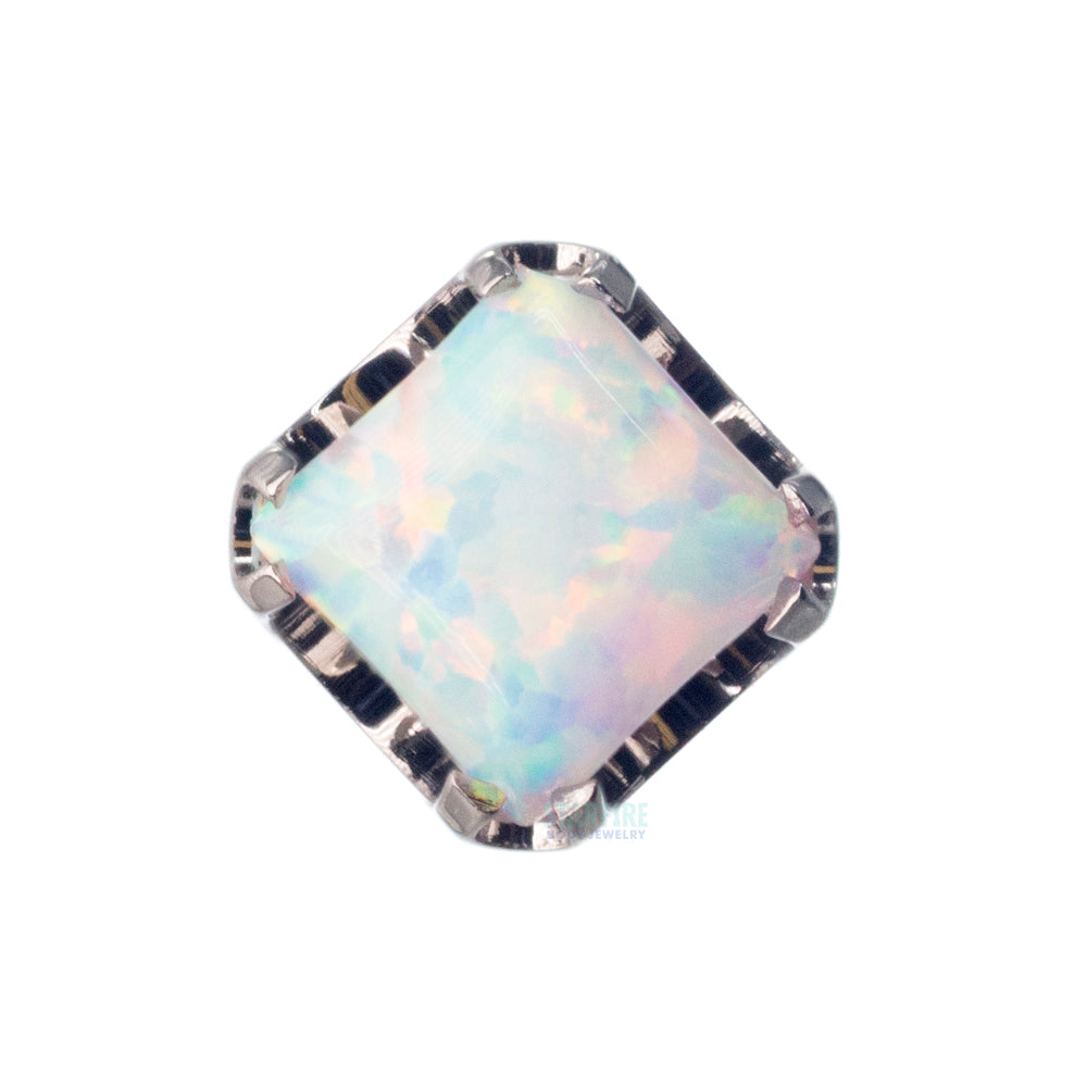 Princess-Cut Opal Cabochon on Flatback