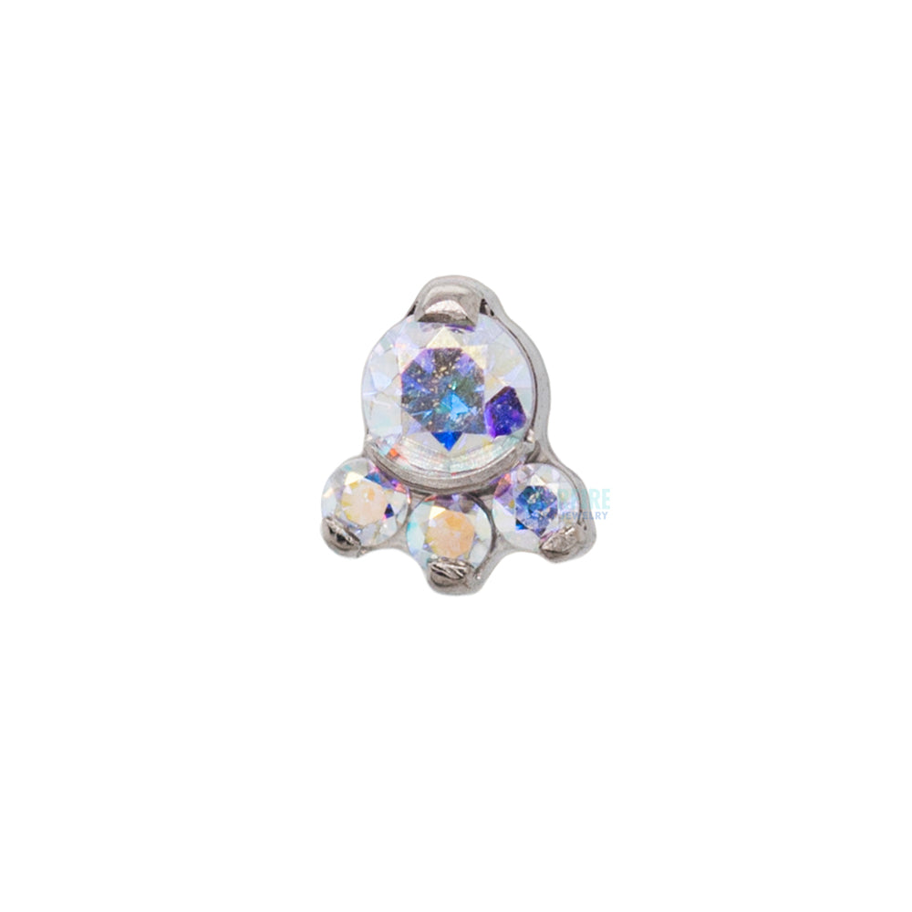 "Carina" Threaded End with Faceted Gems Cluster