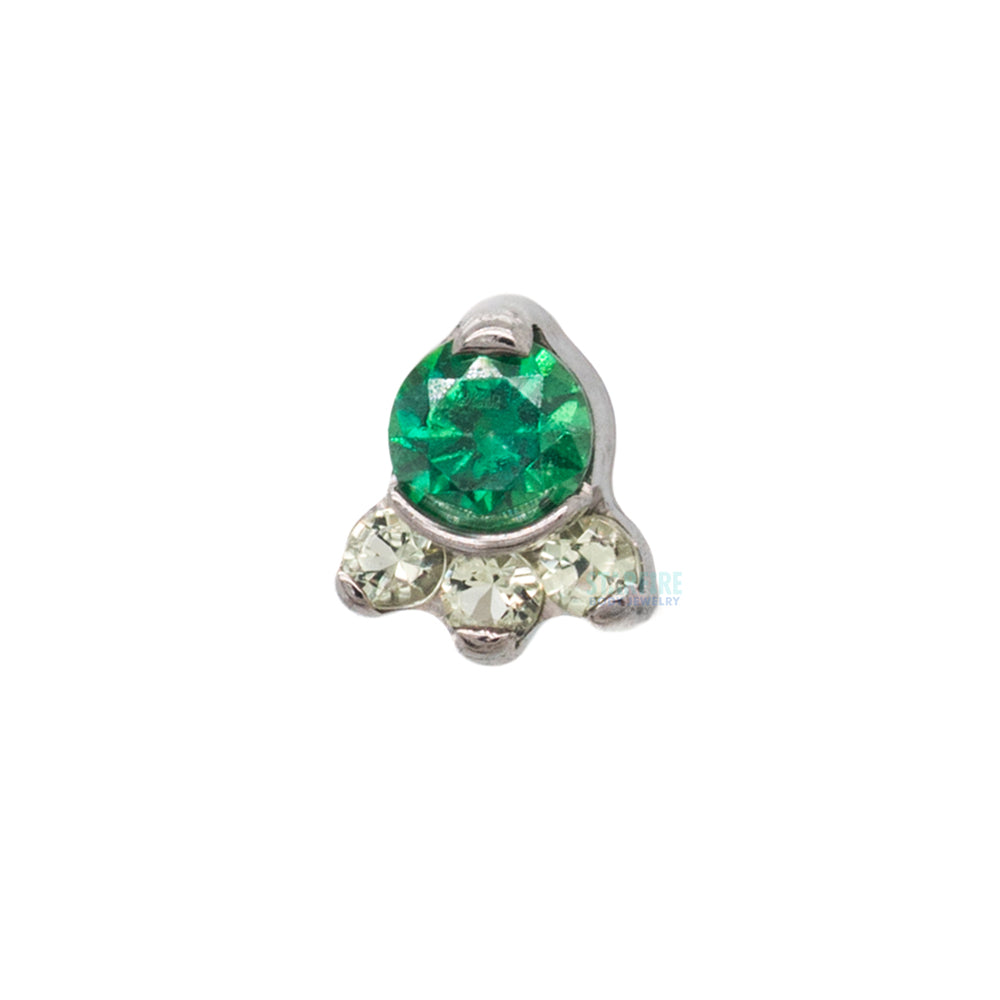 "Carina" Threaded End with Faceted Gem Cluster - custom color combos