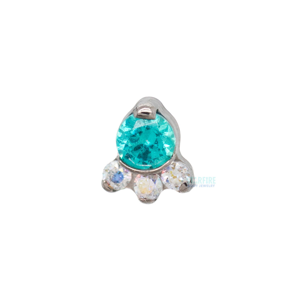 "Carina" Threaded End with Faceted Gem Cluster - custom color combos