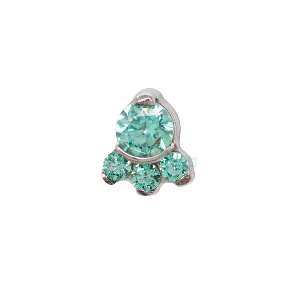 "Carina" Threaded End with Faceted Gems Cluster