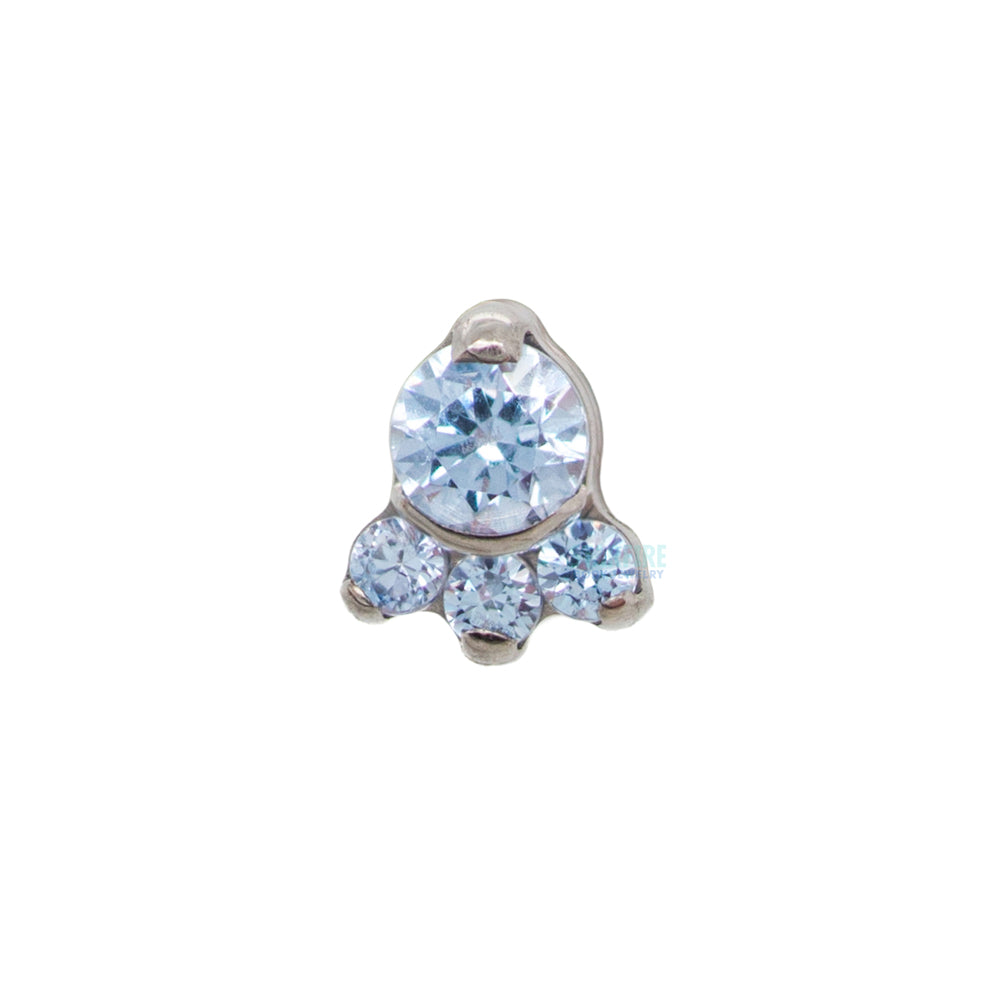 "Carina" Threaded End with Faceted Gems Cluster