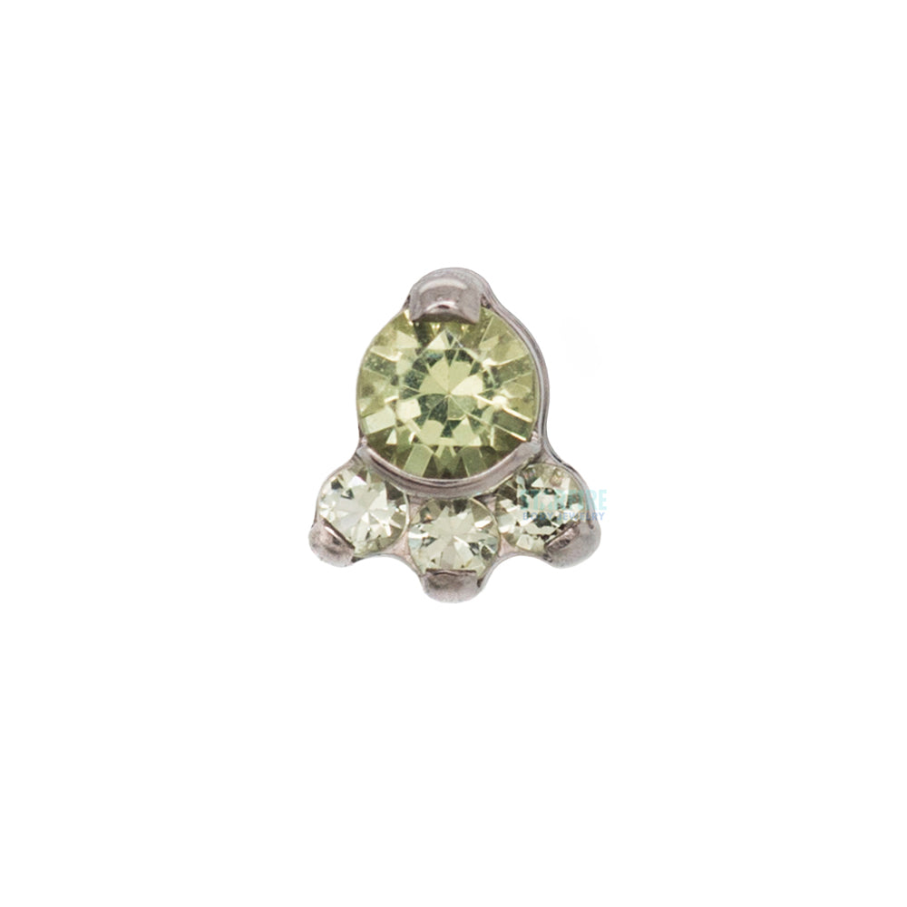 "Carina" Threaded End with Faceted Gems Cluster
