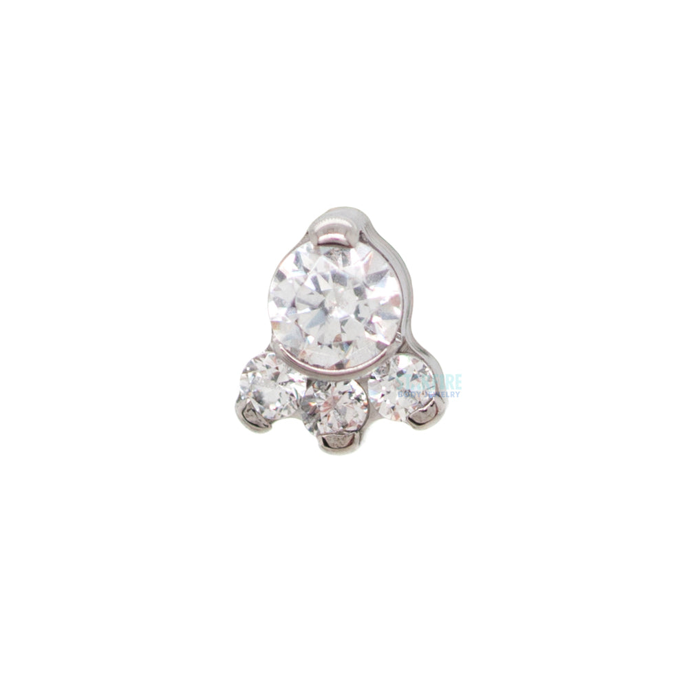 "Carina" Threaded End with Faceted Gems Cluster