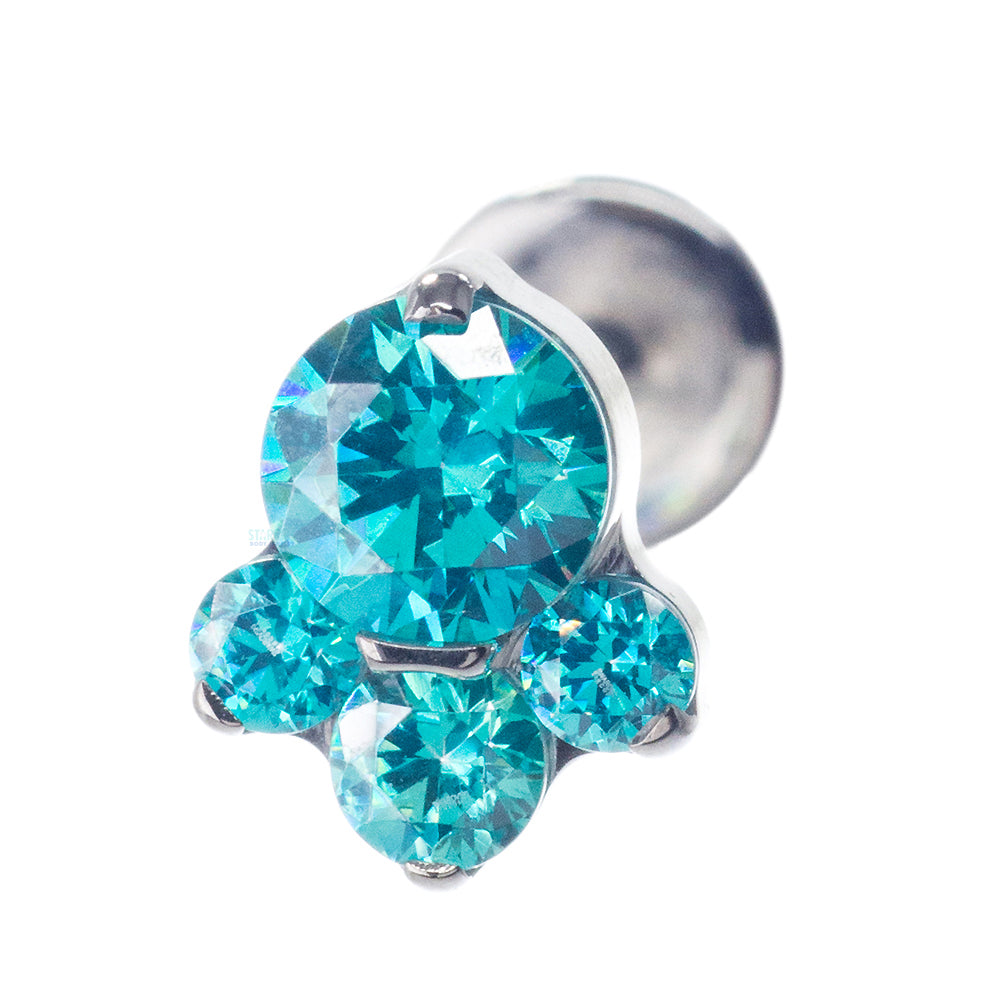 "Caeli" Prong-Set Faceted Gems on Flatback