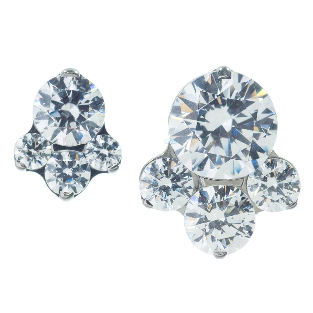 "Caeli" Prong-Set Faceted Gems on Flatback