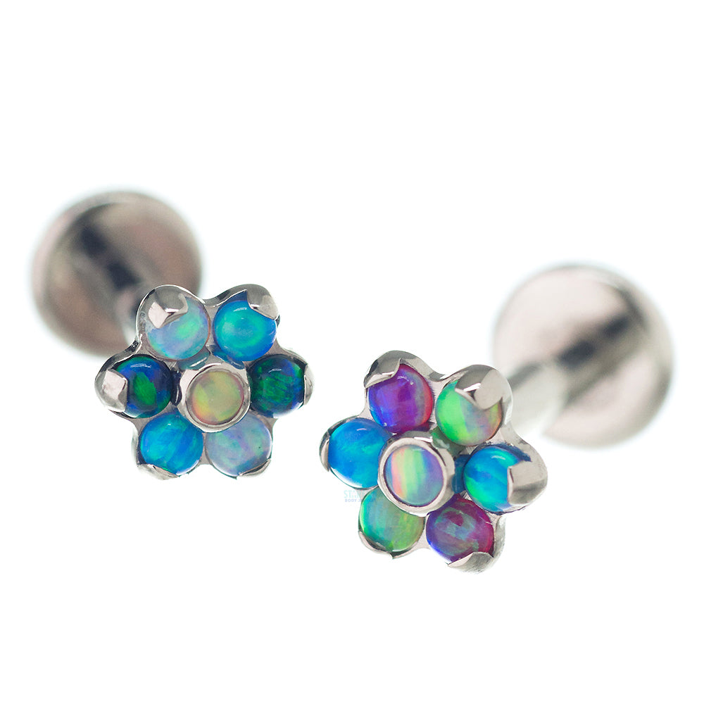 Flower with Opals on Flatback - custom color combos