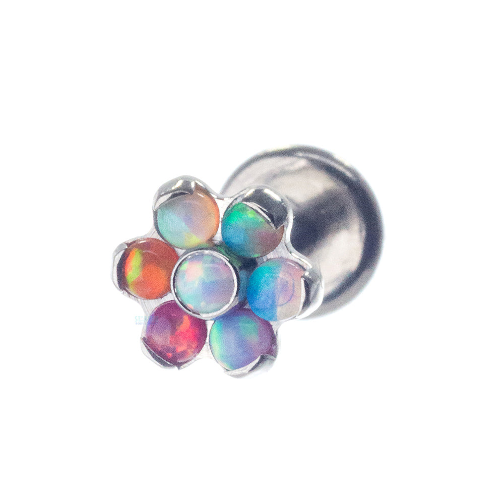 Flower with Opals on Flatback - custom color combos