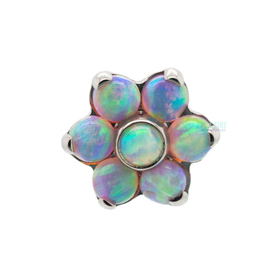 Flower with Opals on Flatback