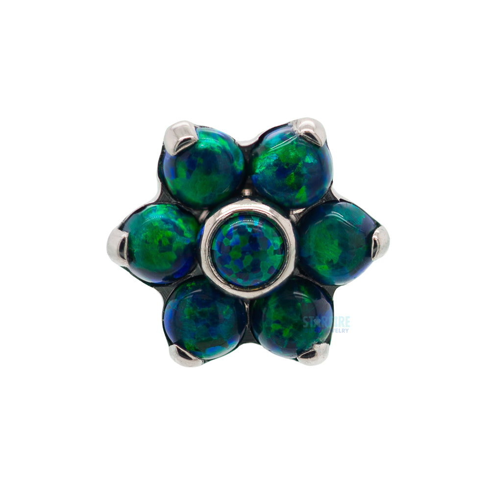 Flower with Opals on Flatback