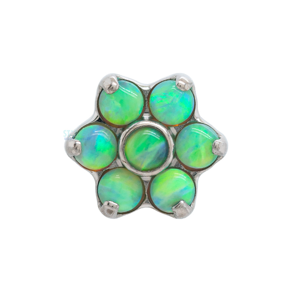 Flower with Opals on Flatback