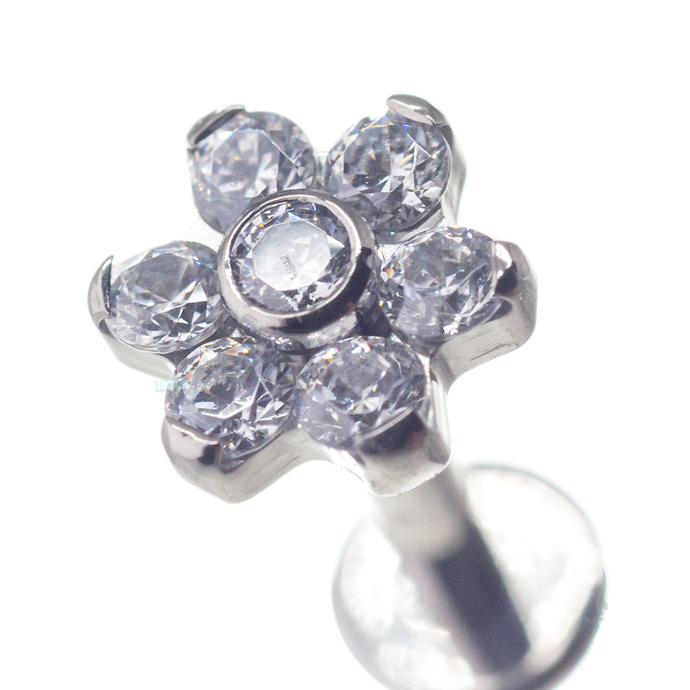 Flower #1 with Faceted Gems on Flatback