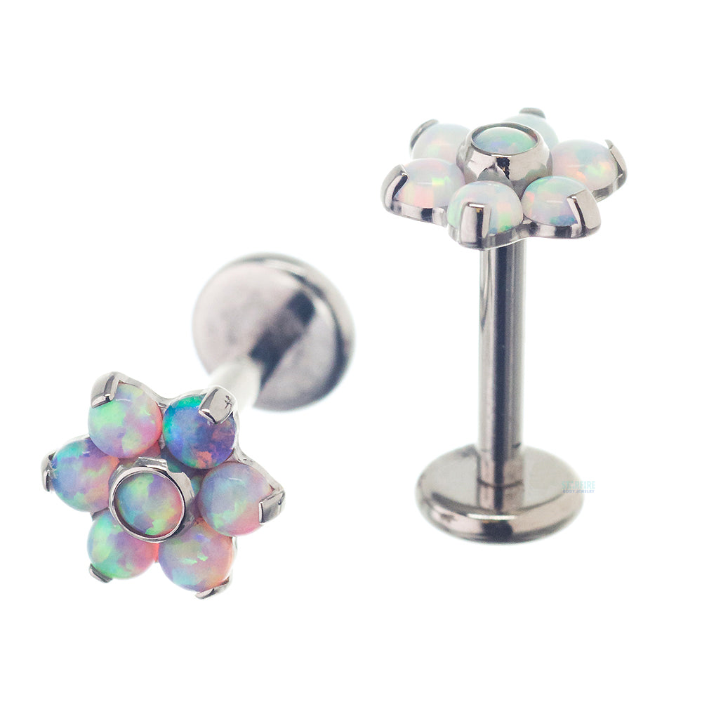 Flower with Opals on Flatback