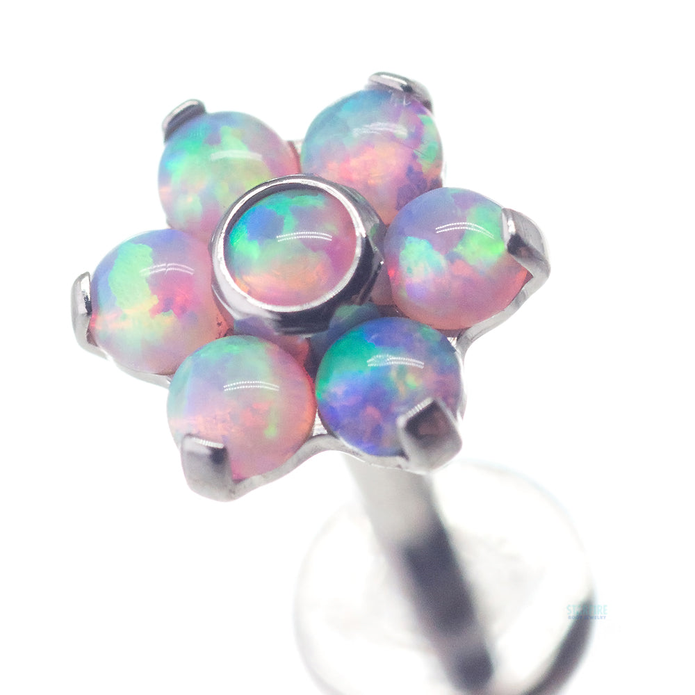 Flower with Opals on Flatback