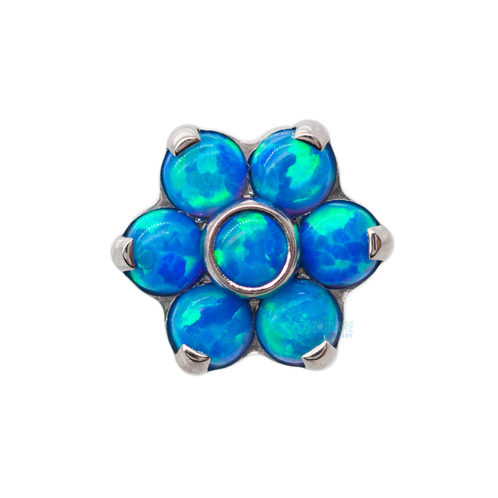 Flower with Opals on Flatback