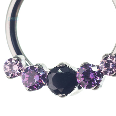 "Prium" Faceted Gem Cluster Captive Bead Ring (CBR) - custom color combos