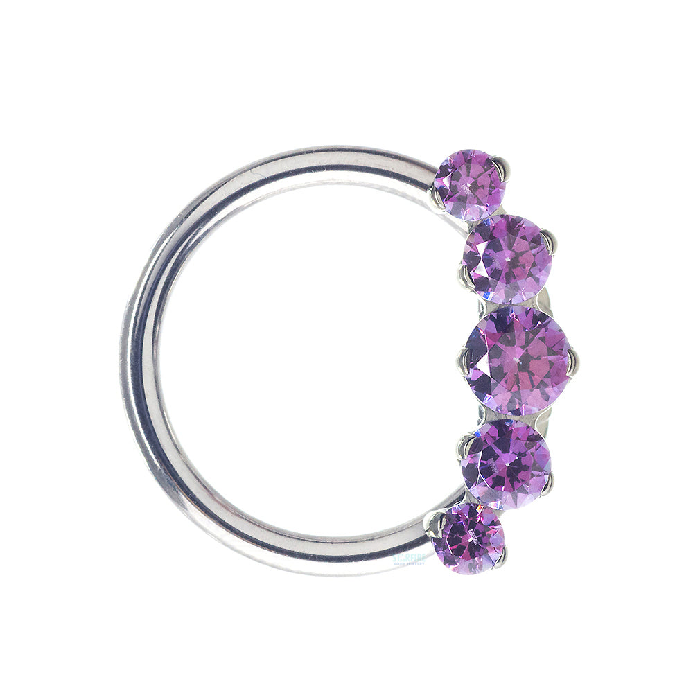 "Prium" Faceted Gem Cluster Captive Bead Ring (CBR)