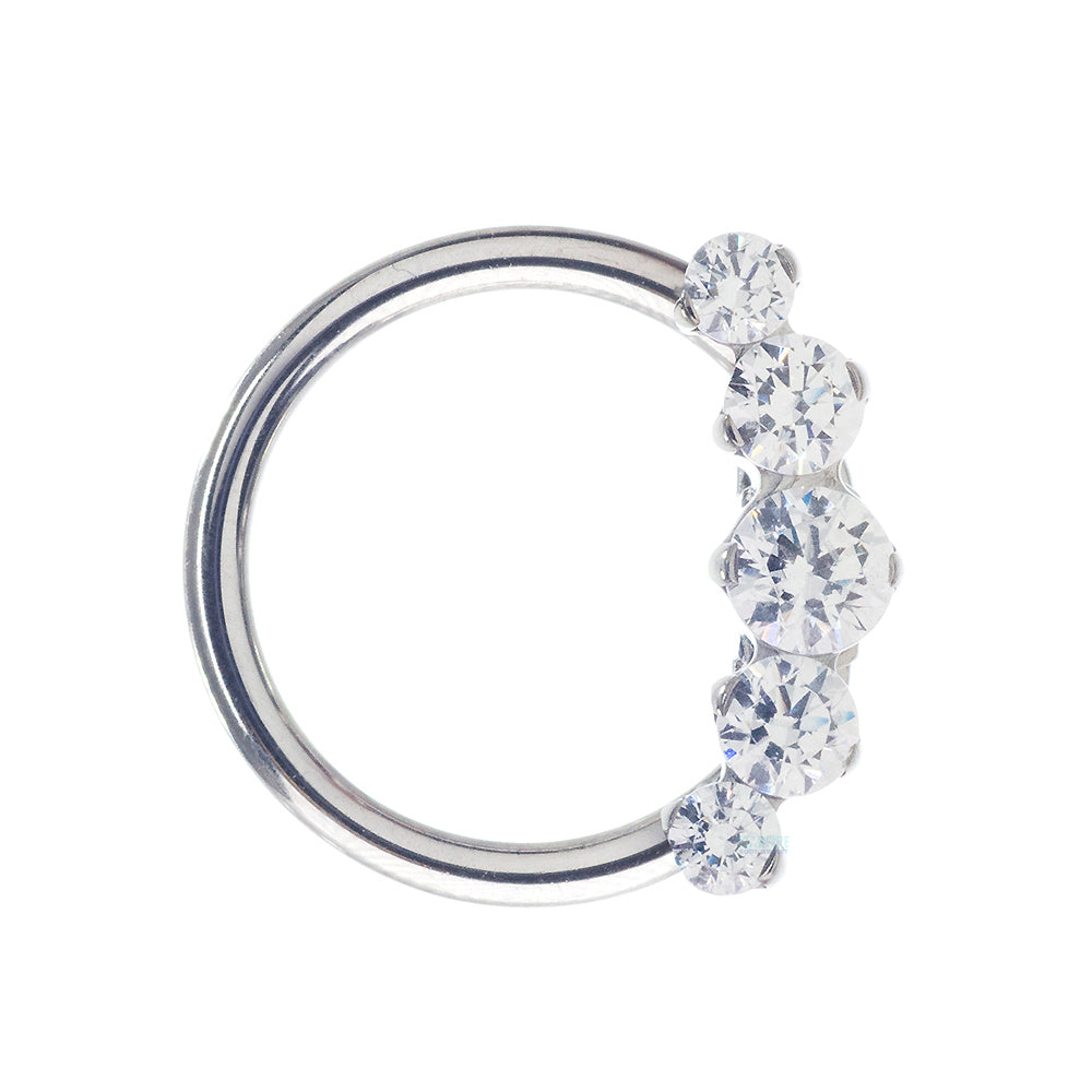 "Prium" Faceted Gem Cluster Captive Bead Ring (CBR)