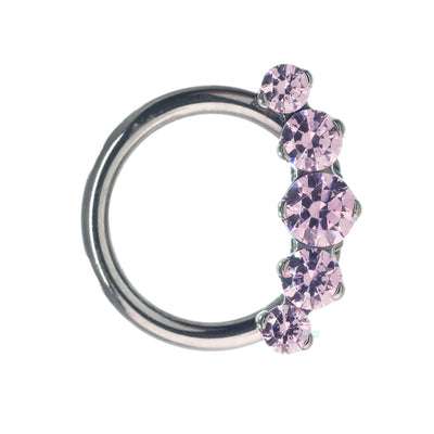 "Prium" Faceted Gem Cluster Captive Bead Ring (CBR)