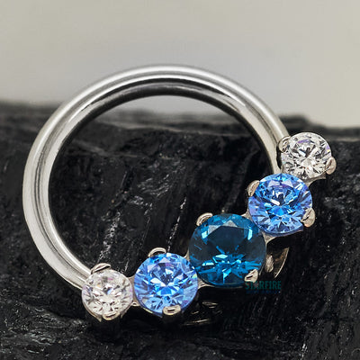 "Prium" Faceted Gem Cluster Captive Bead Ring (CBR) - custom color combos