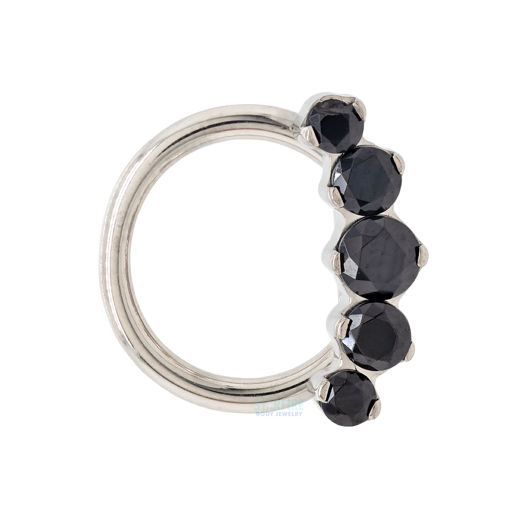 "Prium" Faceted Gem Cluster Captive Bead Ring (CBR)