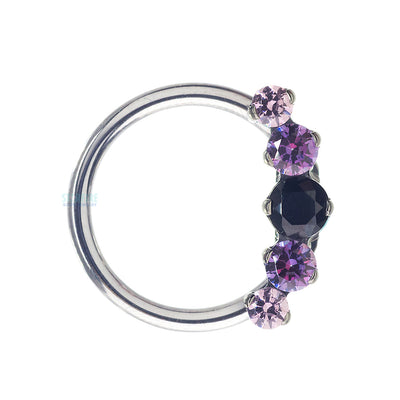 "Prium" Faceted Gem Cluster Captive Bead Ring (CBR) - custom color combos