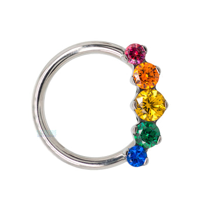 "Prium" Faceted Gem Cluster Captive Bead Ring (CBR) - custom color combos