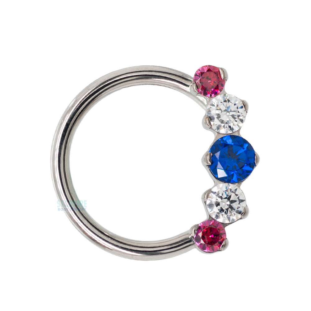 "Prium" Faceted Gem Cluster Captive Bead Ring (CBR) - custom color combos