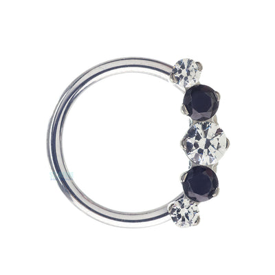 "Prium" Faceted Gem Cluster Captive Bead Ring (CBR) - custom color combos