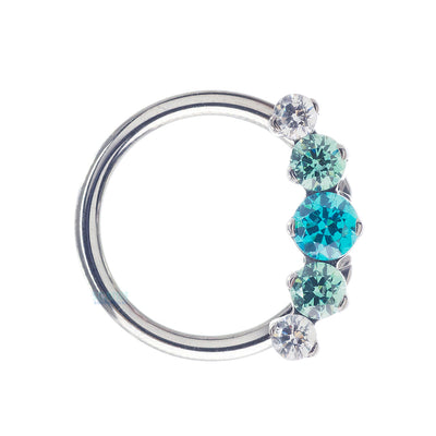 "Prium" Faceted Gem Cluster Captive Bead Ring (CBR) - custom color combos