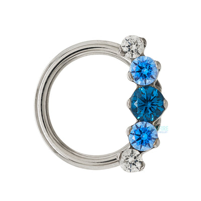"Prium" Faceted Gem Cluster Captive Bead Ring (CBR) - custom color combos