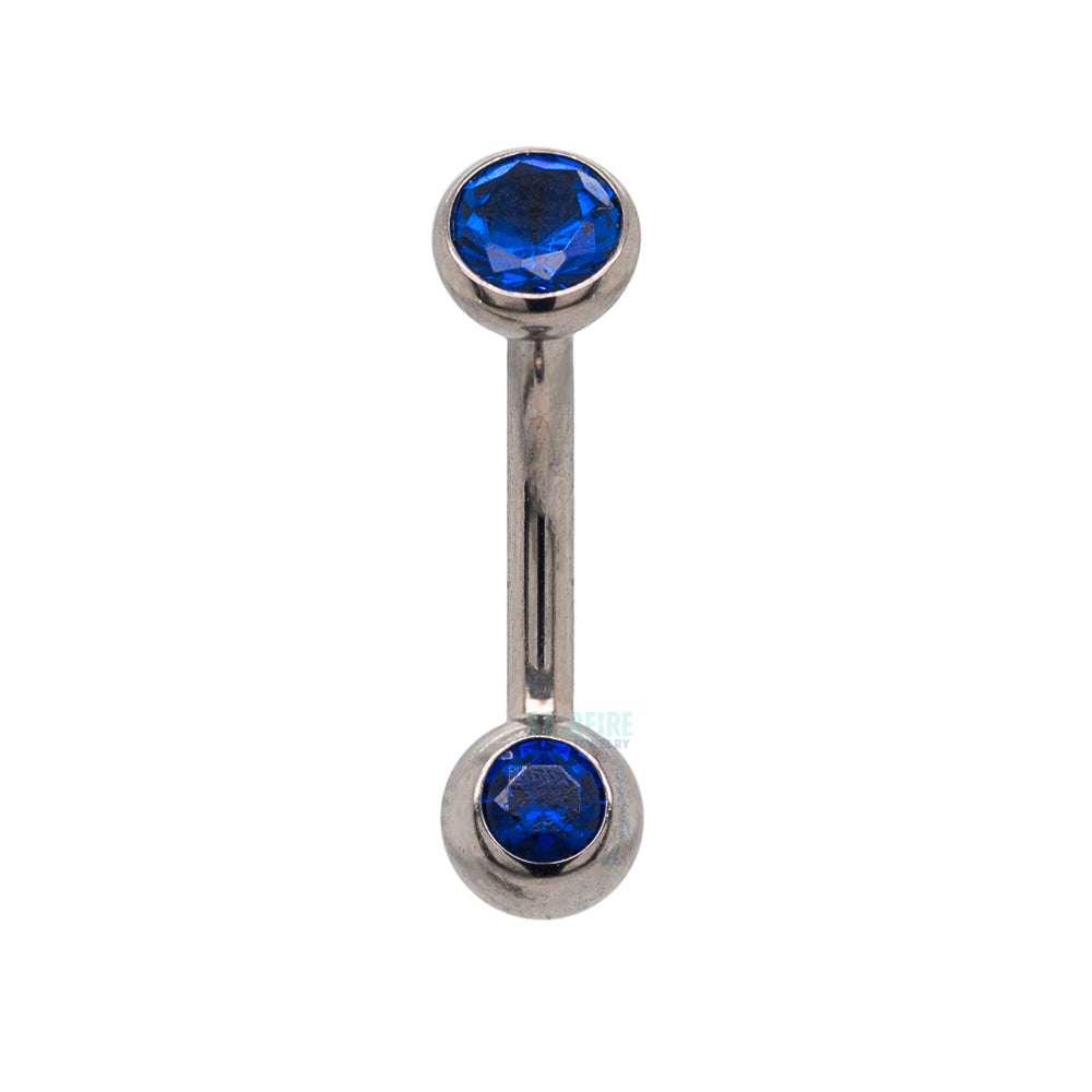 Ball-Set Faceted Gem Navel Curve