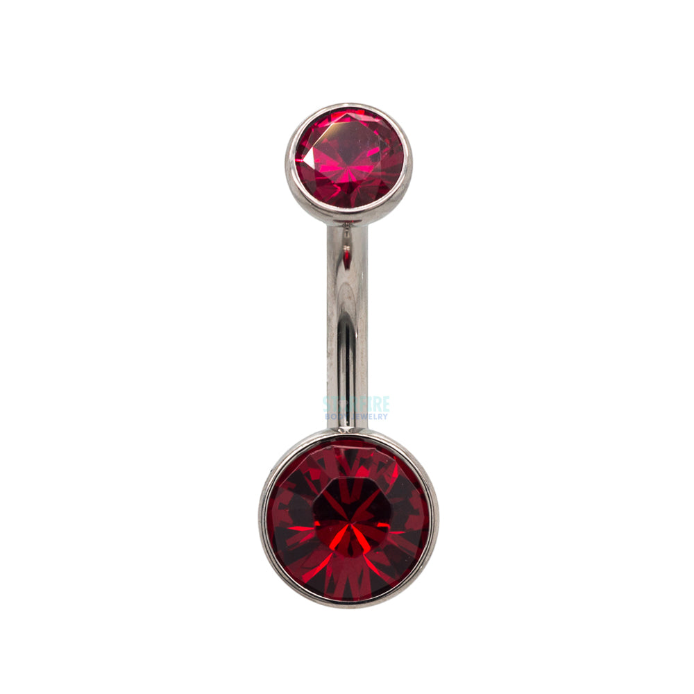 Ball-Set Faceted Gem Navel Curve